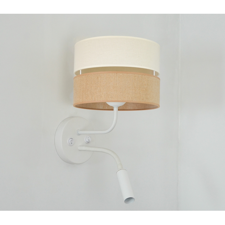 Brilagi - Nástěnná lampa ROYAL YUTE 1xE27/15W/230V + 1xG9/6W béžová/krémová/bílá