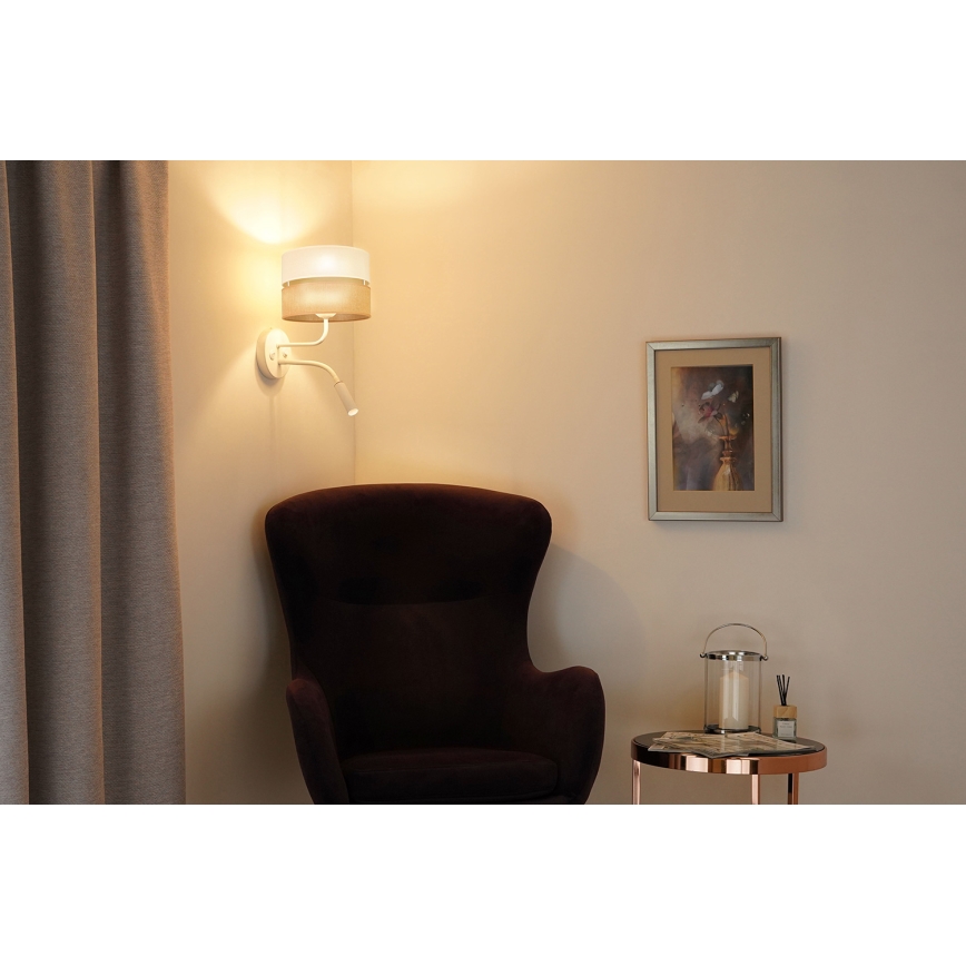 Brilagi - Nástěnná lampa ROYAL YUTE 1xE27/15W/230V + 1xG9/6W béžová/krémová/bílá