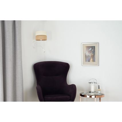 Brilagi - Nástěnná lampa ROYAL YUTE 1xE27/15W/230V + 1xG9/6W béžová/krémová/bílá