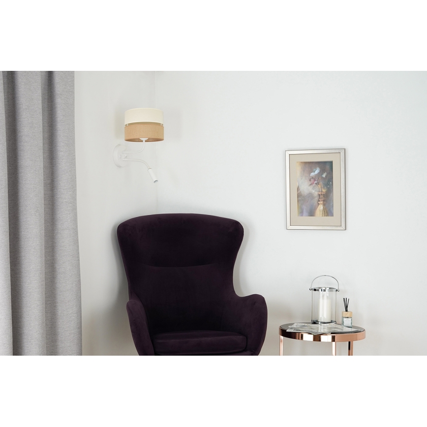 Brilagi - Nástěnná lampa ROYAL YUTE 1xE27/15W/230V + 1xG9/6W béžová/krémová/bílá