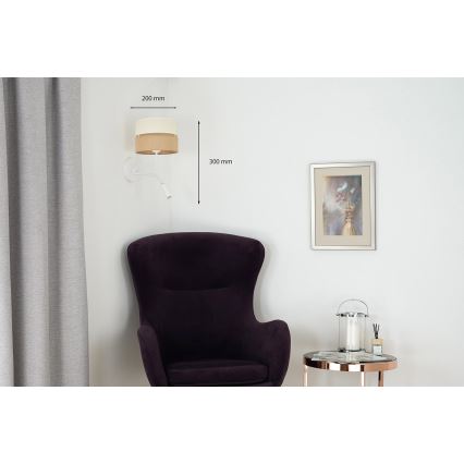 Brilagi - Nástěnná lampa ROYAL YUTE 1xE27/15W/230V + 1xG9/6W béžová/krémová/bílá