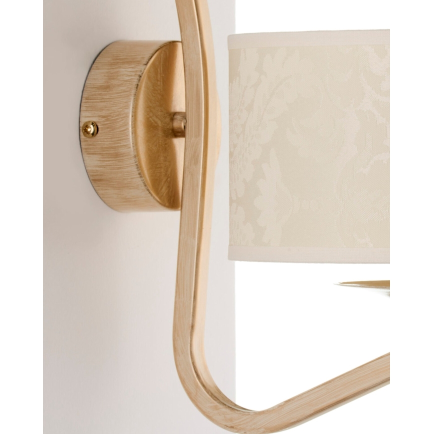 Brilagi - Nástěnná lampa SAPHIRE 1xE27/15W/230V krémová/zlatá/patina