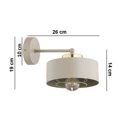 Brilagi - Nástěnná lampa SPRING 1xE27/60W/230V béžová/zlatá