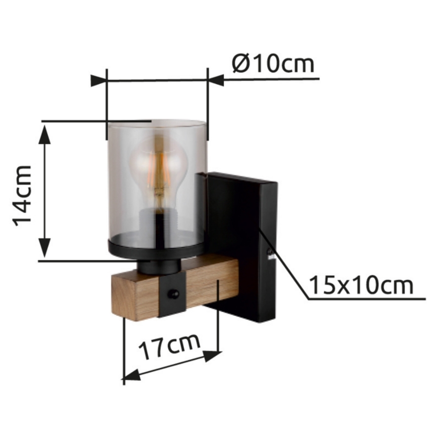 Brilagi - Nástěnná lampa VISTA 1xE27/60W/230V dub