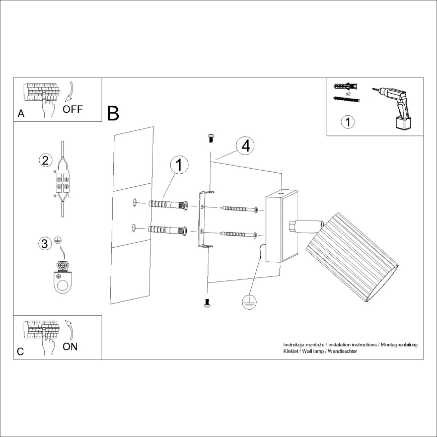 Brilagi - Nástěnné bodové svítidlo CRESTO 1xGU10/10W/230V černá