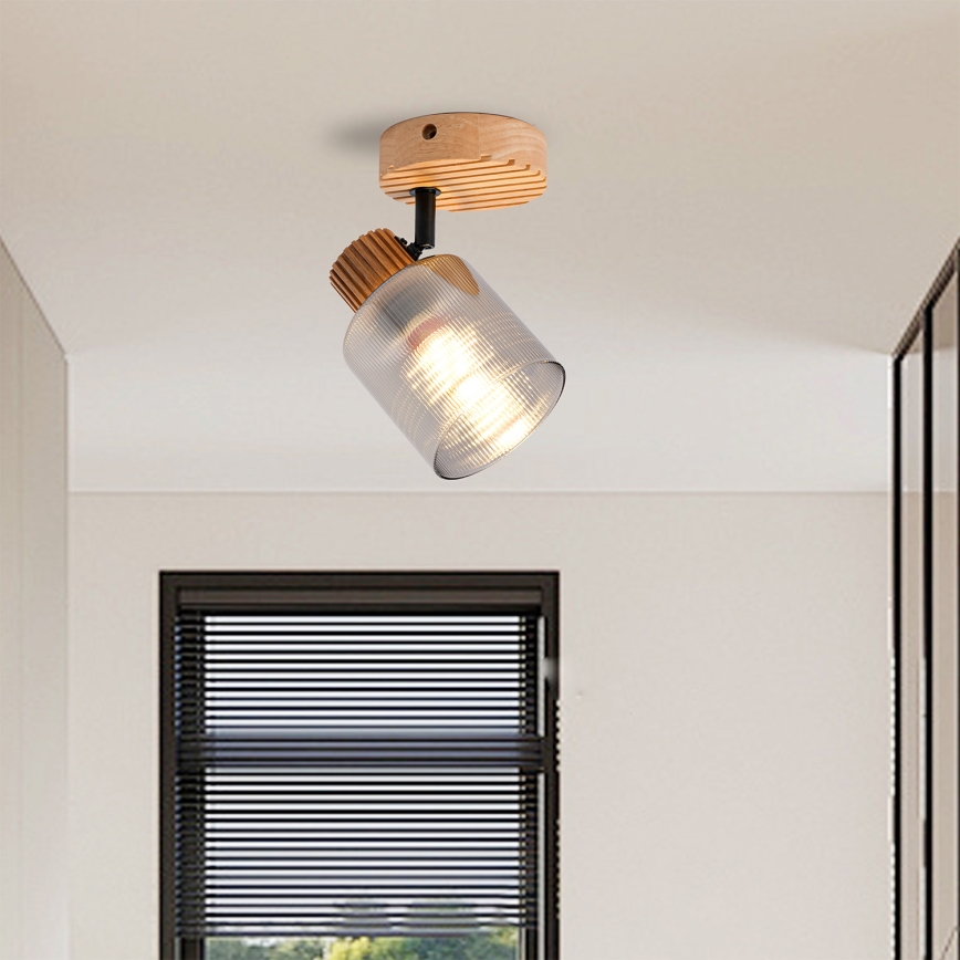 Brilagi - Nástěnné bodové svítidlo HYGGE 1xE14/15W/230V dřevo/kouřová