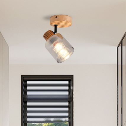 Brilagi - Nástěnné bodové svítidlo HYGGE 1xE14/15W/230V kaučukovník/kouřová