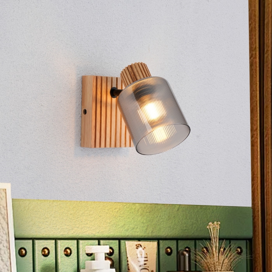 Brilagi - Nástěnné bodové svítidlo HYGGE 1xE14/15W/230V kaučukovník/kouřová