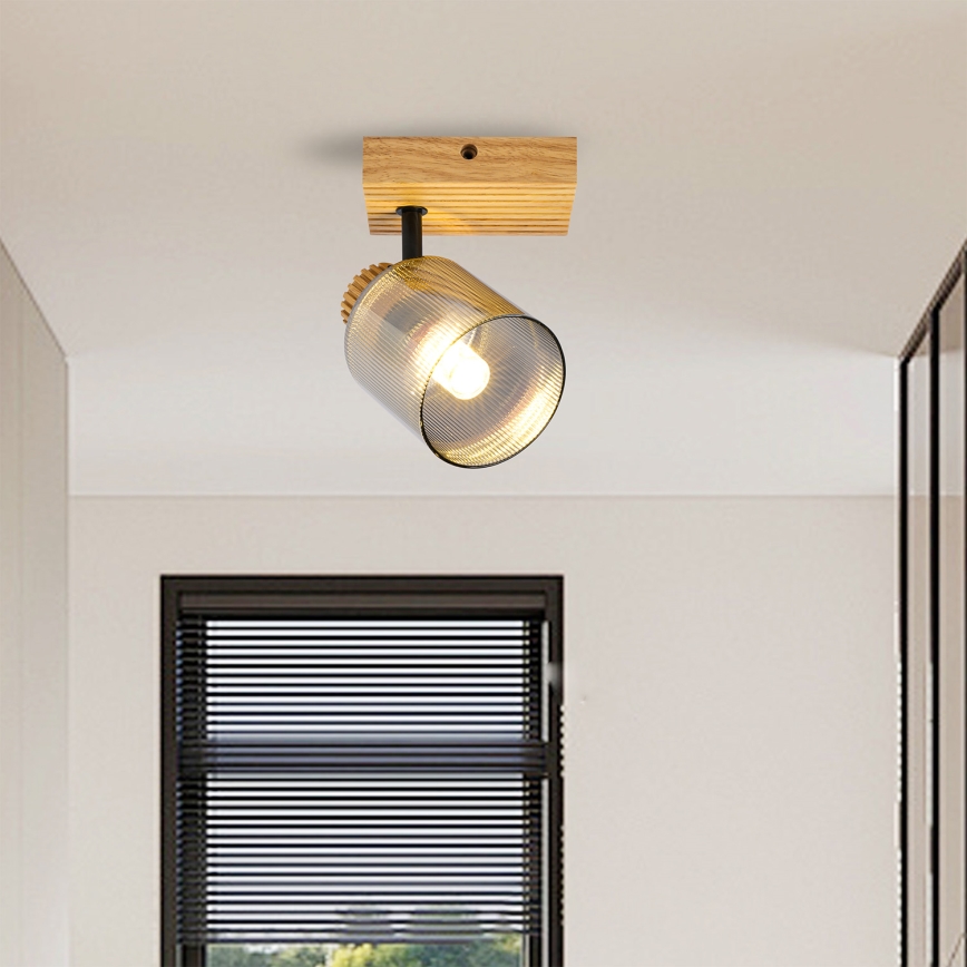 Brilagi - Nástěnné bodové svítidlo HYGGE 1xE14/15W/230V kaučukovník/kouřová