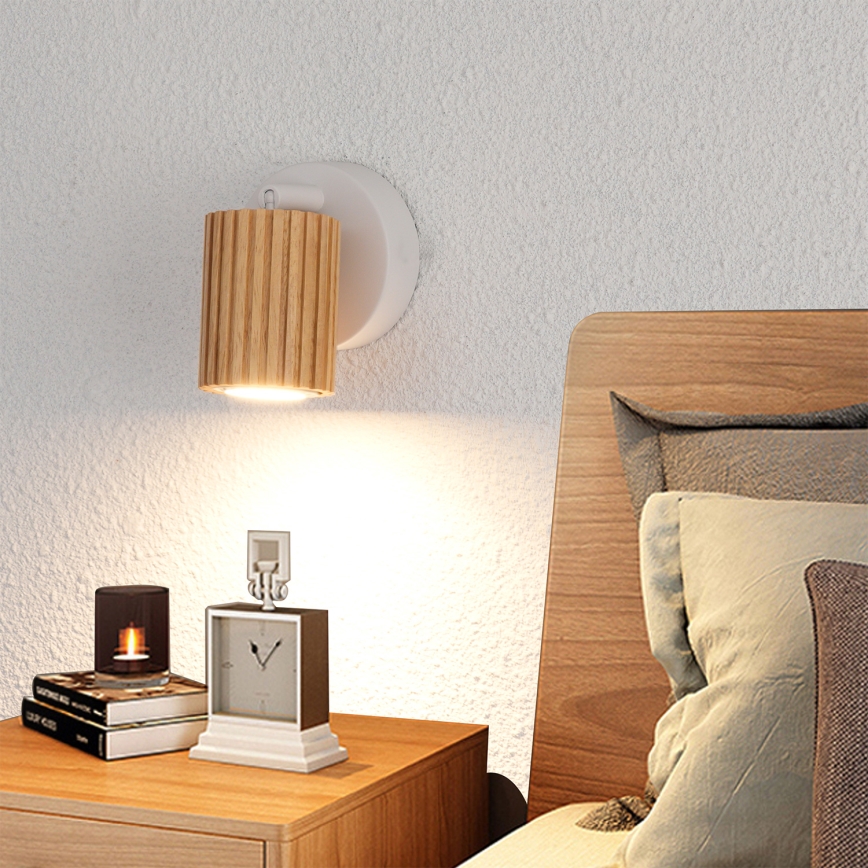 Brilagi - Nástěnné bodové svítidlo MODERN WOOD 1xGU10/8W/230V kaučukovník/bílá