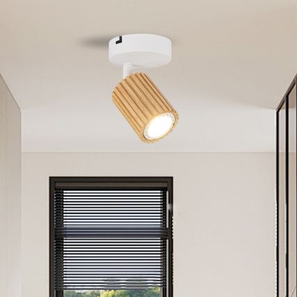 Brilagi - Nástěnné bodové svítidlo MODERN WOOD 1xGU10/8W/230V kaučukovník/bílá