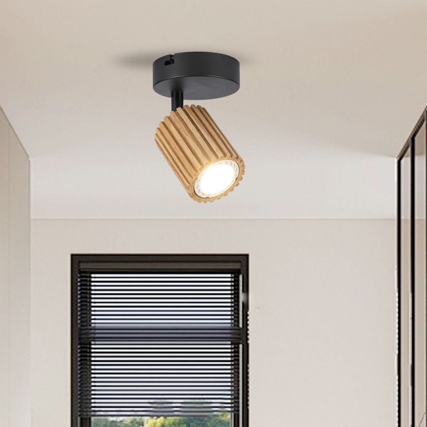 Brilagi - Nástěnné bodové svítidlo MODERN WOOD 1xGU10/8W/230V kaučukovník/černá