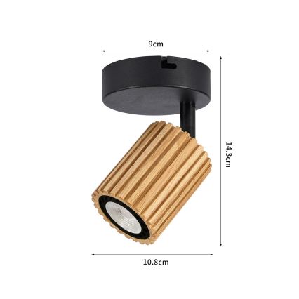 Brilagi - Nástěnné bodové svítidlo MODERN WOOD 1xGU10/8W/230V kaučukovník/černá