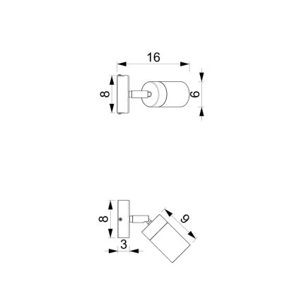 Brilagi - Nástěnné bodové svítidlo POKER 1xGU10/25W/230V modrá/zlatá