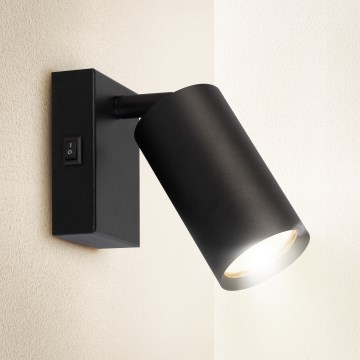 Brilagi - Nástěnné bodové svítidlo s vypínačem SELE 1xGU10/30W/230V černá