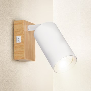 Brilagi - Nástěnné bodové svítidlo SELE 1xGU10/30W/230V bílá/dekor dubu