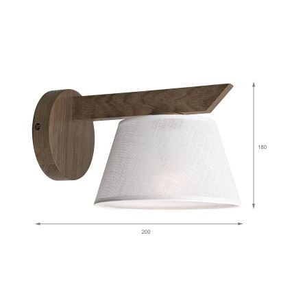 Brilagi - Nástěnné svítidlo ANTHONY 1xE14/40W/230V dub ořech/bílá