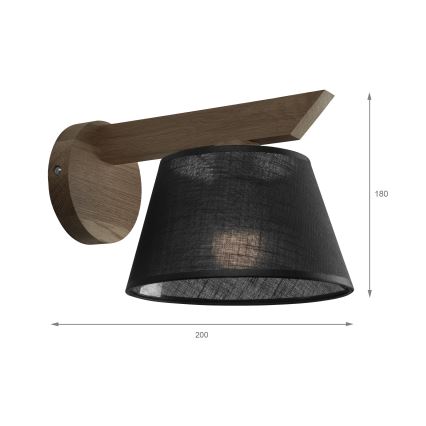 Brilagi - Nástěnné svítidlo ANTHONY 1xE14/40W/230V dub ořech/černá