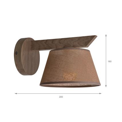 Brilagi - Nástěnné svítidlo ANTHONY 1xE14/40W/230V dub ořech/hnědá