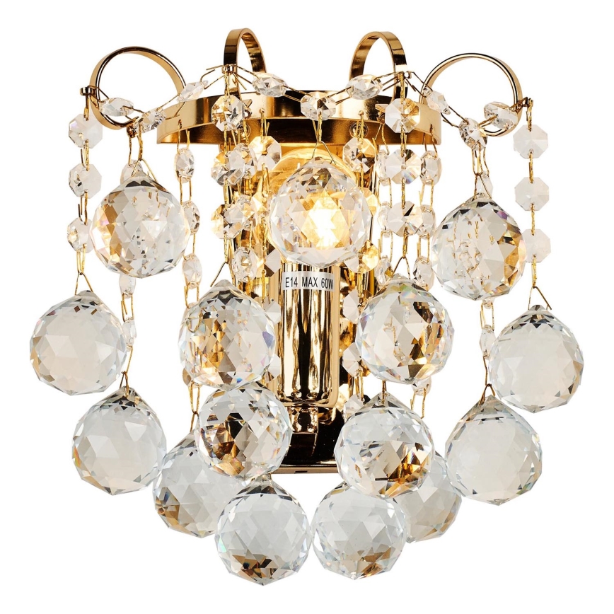 Brilagi - Nástěnné svítidlo CRYSTAL 1xE14/60W/230V zlatá
