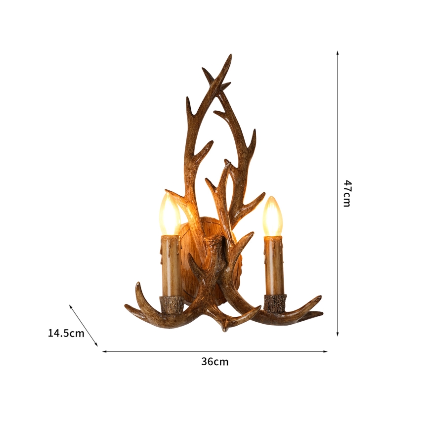 Brilagi - Nástěnné svítidlo DEER 2xE14/10W/230V paroží