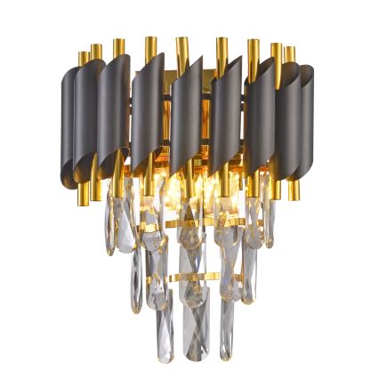 Brilagi - Nástěnné svítidlo ECLIPSE 2xE14/10W/230V černá/zlatá