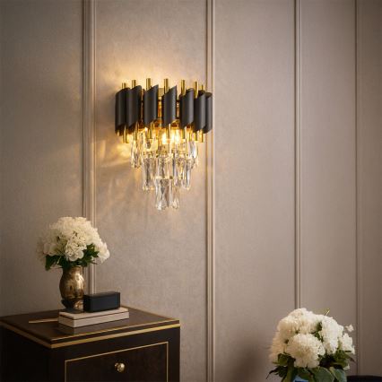 Brilagi - Nástěnné svítidlo ECLIPSE 2xE14/10W/230V černá/zlatá