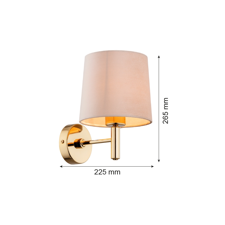 Brilagi - Nástěnné svítidlo MONTE 1xE27/60W/230V béžová/zlatá