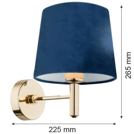 Brilagi - Nástěnné svítidlo MONTE 1xE27/60W/230V modrá/zlatá