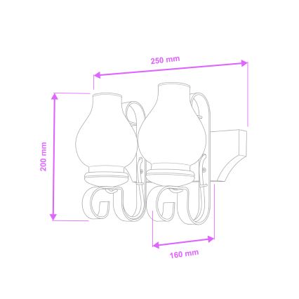 Brilagi - Nástěnné svítidlo QUEEN 2xE14/40W/230V buk