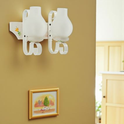 Brilagi - Nástěnné svítidlo QUEEN 2xE14/40W/230V buk/krémová