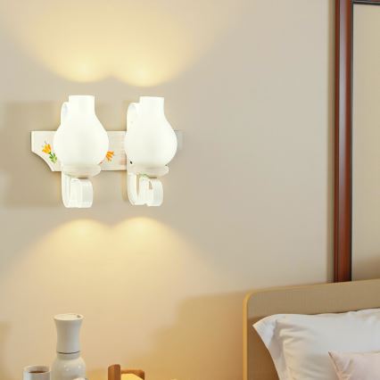 Brilagi - Nástěnné svítidlo QUEEN 2xE14/40W/230V buk/krémová