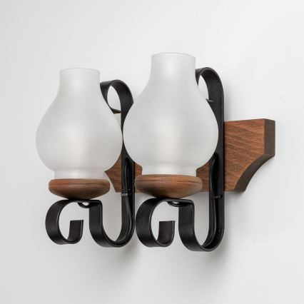 Brilagi - Nástěnné svítidlo QUEEN 2xE14/40W/230V buk/ořech