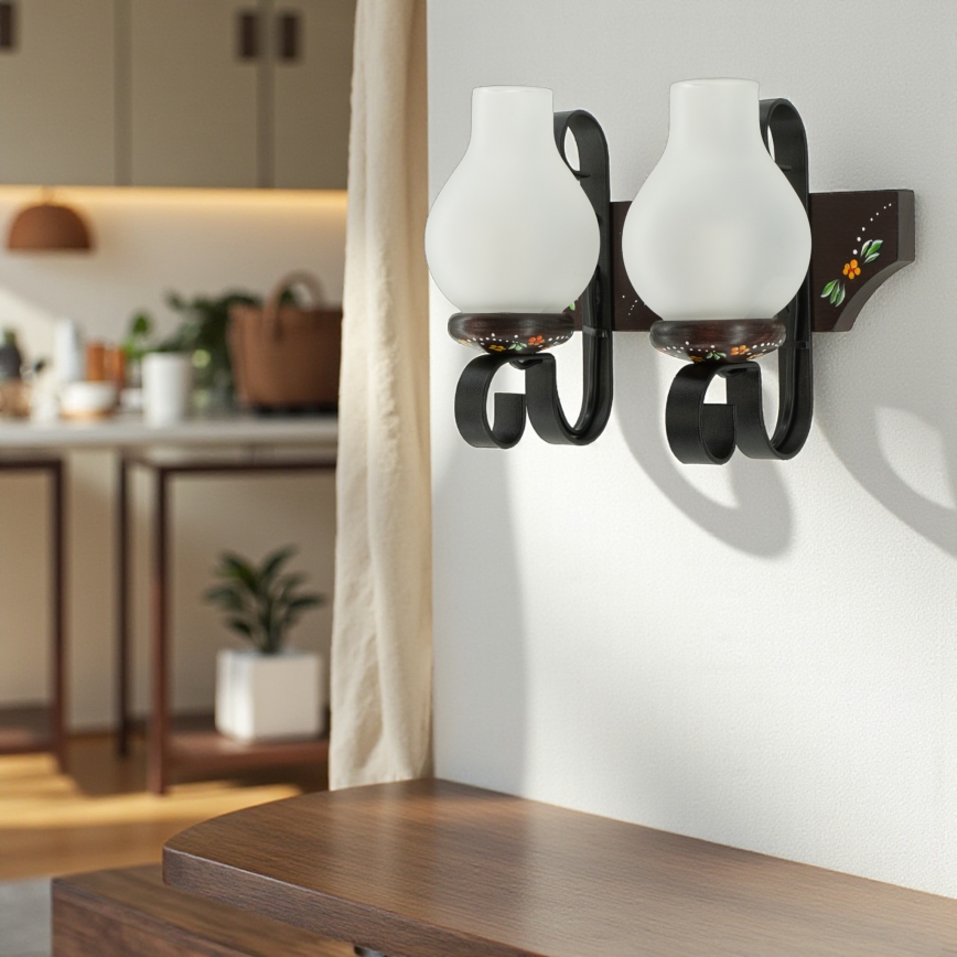 Brilagi - Nástěnné svítidlo QUEEN 2xE14/40W/230V buk/wenge