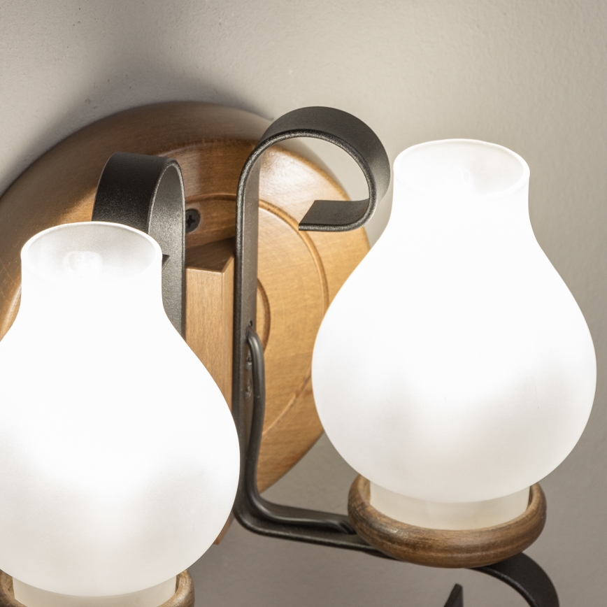 Brilagi - Nástěnné svítidlo ROATA APLICA 2xE14/40W/230V buk/ořech