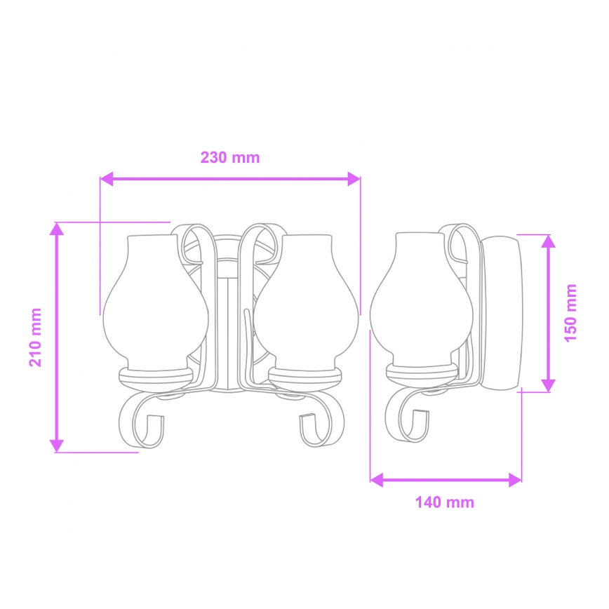 Brilagi - Nástěnné svítidlo ROATA APLICA 2xE14/40W/230V buk/ořech