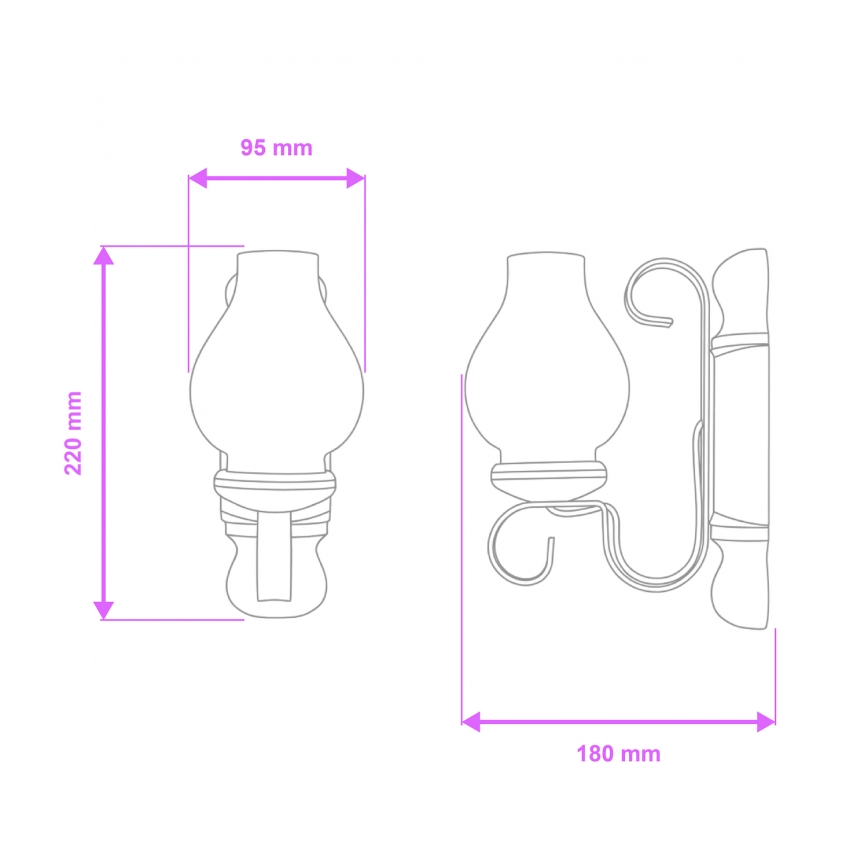 Brilagi - Nástěnné svítidlo RUSTIC 1xE14/40W/230V buk