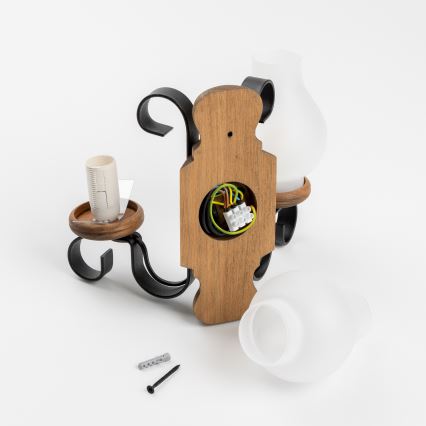 Brilagi - Nástěnné svítidlo RUSTIC 2xE14/40W/230V buk