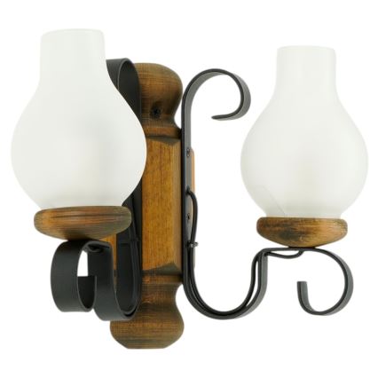 Brilagi - Nástěnné svítidlo RUSTIC 2xE14/40W/230V buk/ořech