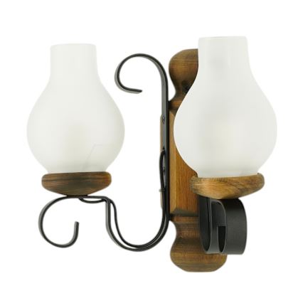 Brilagi - Nástěnné svítidlo RUSTIC 2xE14/40W/230V buk/ořech