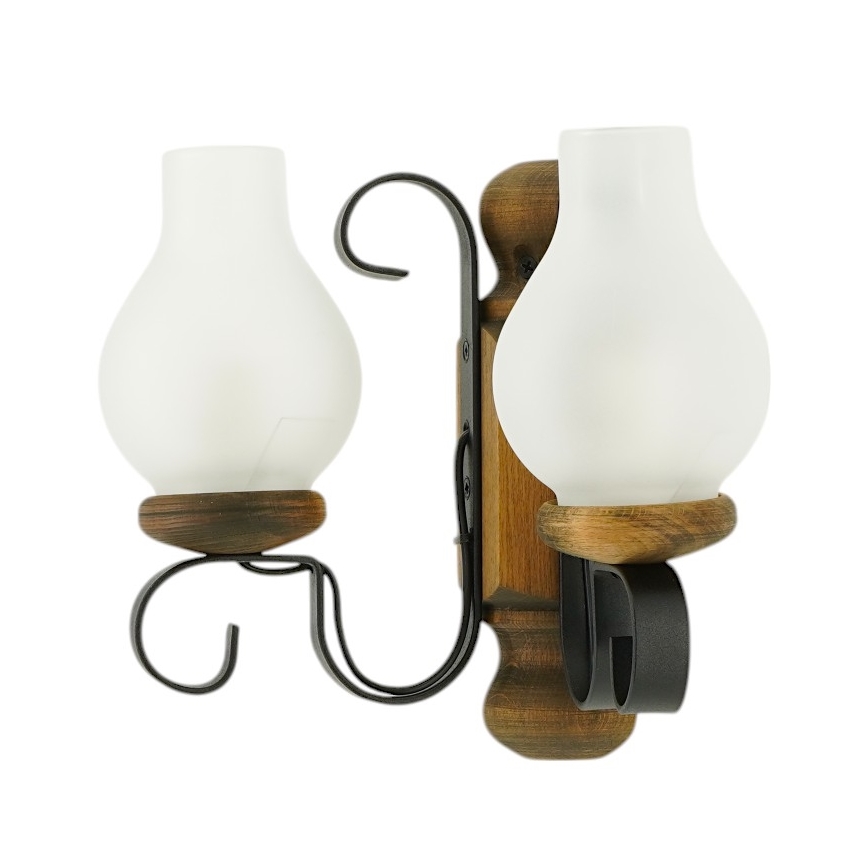 Brilagi - Nástěnné svítidlo RUSTIC 2xE14/40W/230V buk/ořech
