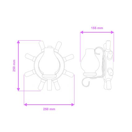 Brilagi - Nástěnné svítidlo TIMONA 1xE14/40W/230V buk/ořech