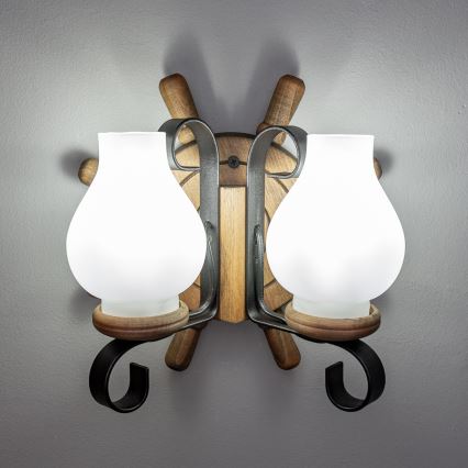 Brilagi - Nástěnné svítidlo TIMONA 2xE14/40W/230V buk