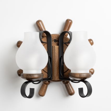 Brilagi - Nástěnné svítidlo TIMONA 2xE14/40W/230V buk/ořech