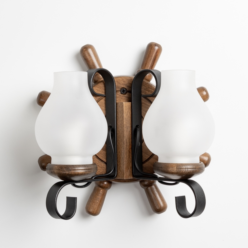 Brilagi - Nástěnné svítidlo TIMONA 2xE14/40W/230V buk/ořech