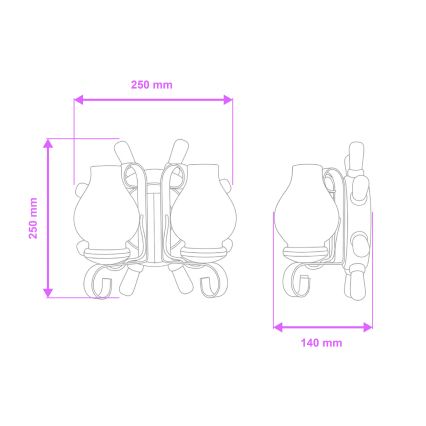 Brilagi - Nástěnné svítidlo TIMONA 2xE14/40W/230V buk/ořech