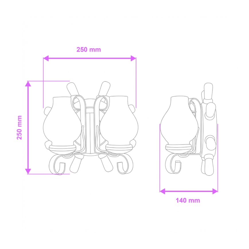 Brilagi - Nástěnné svítidlo TIMONA 2xE14/40W/230V buk/ořech