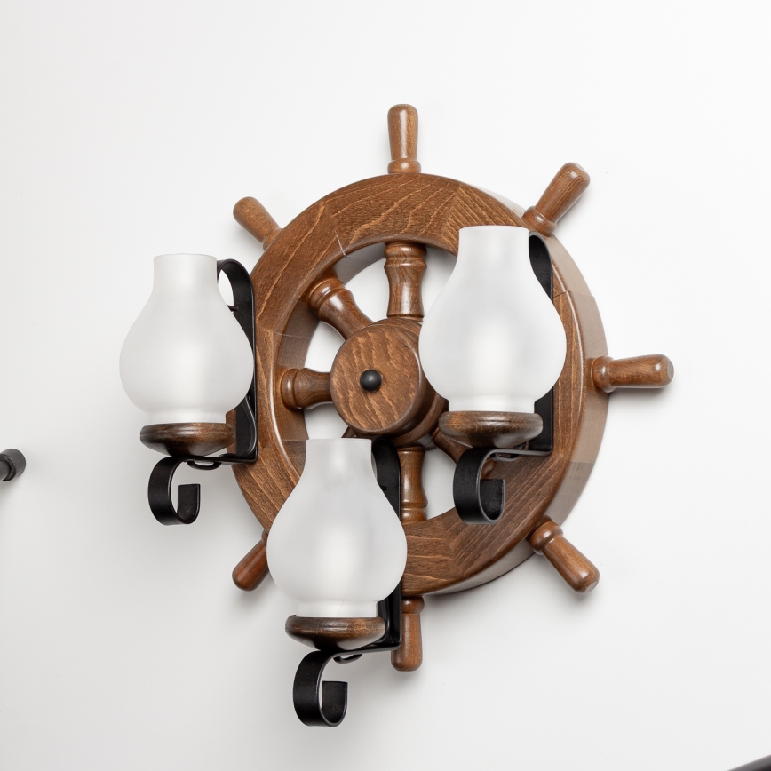 Brilagi - Nástěnné svítidlo TIMONA 3xE14/40W/230V buk/ořech