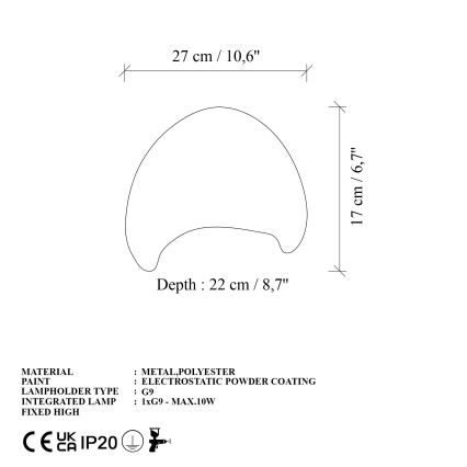 Brilagi - Nástěnné svítidlo WABI SABI 1xG9/8W/230V bílá