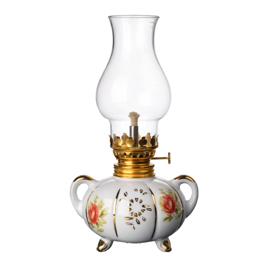 Brilagi - Petrolejová lampa MERLIN bílá/zlatá